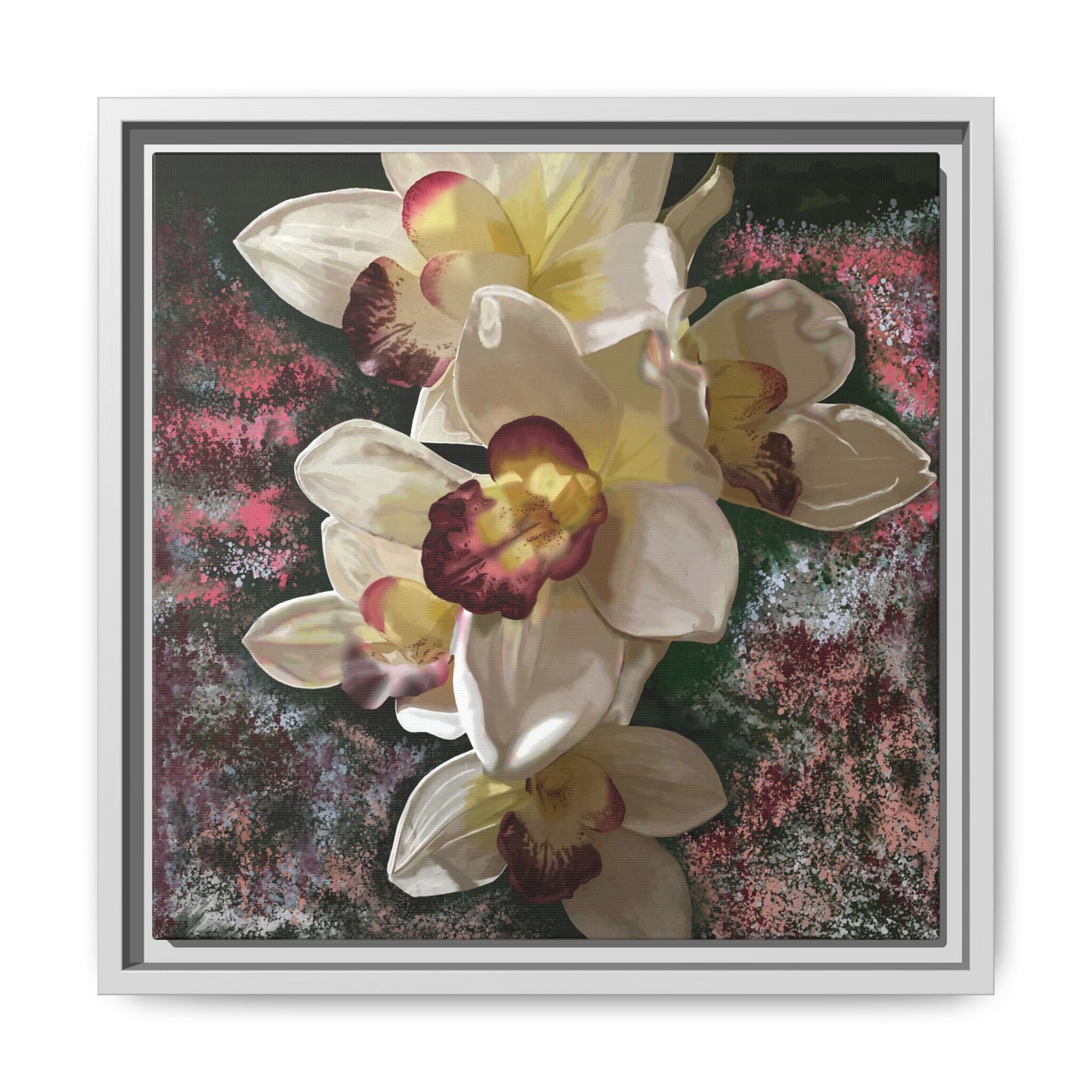 Simply-Orchid-original Art - Matte Canvas, Framed (Multi-color)