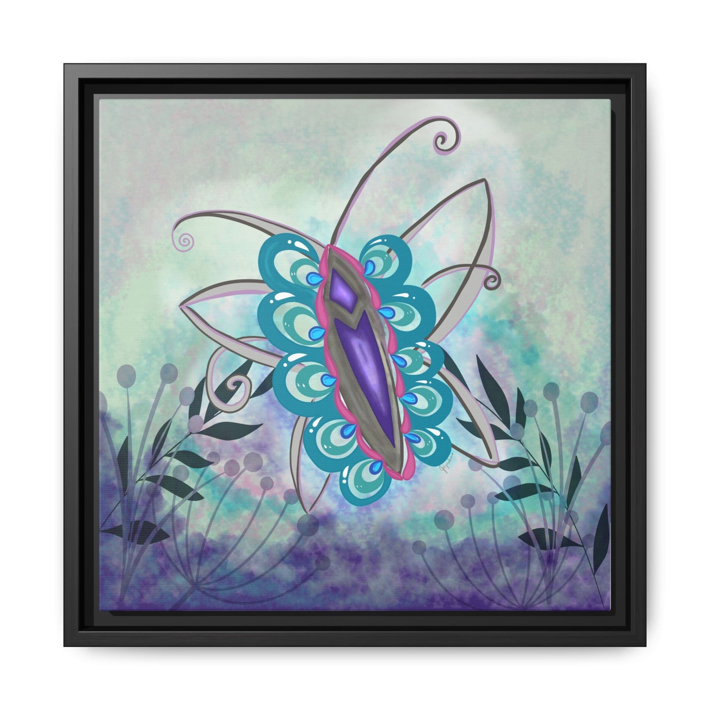 Butterfly-original Art - Matte Canvas, Framed (Multi-color)