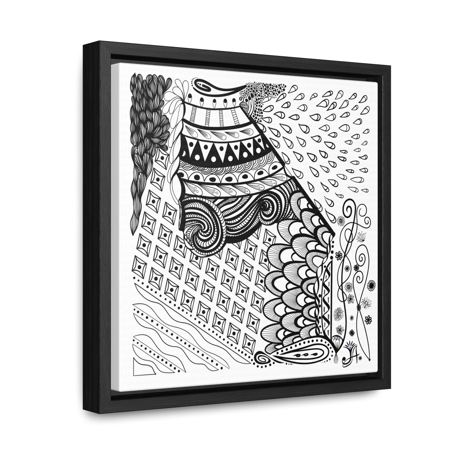 Waterproof Test - Original Art-Gallery Canvas Wraps, Square Frame