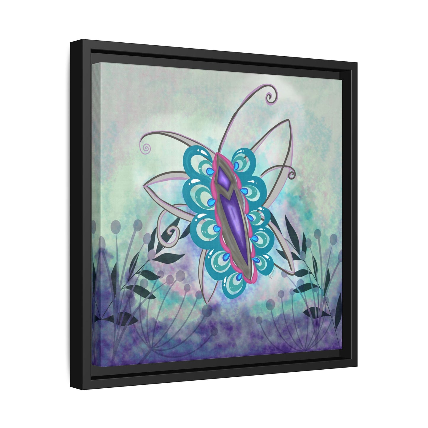 Butterfly-original Art - Matte Canvas, Framed (Multi-color)