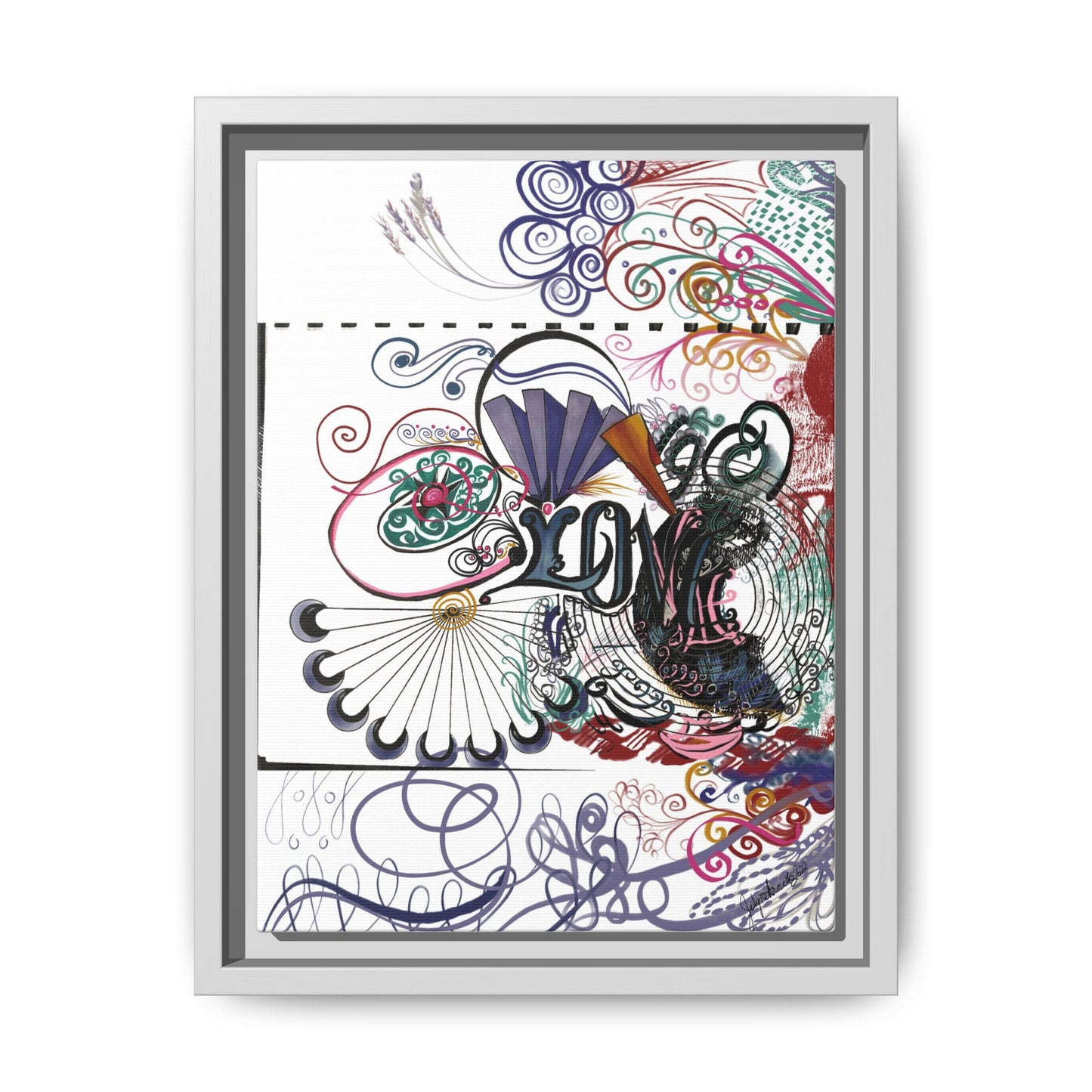 Love - Original Art Matte Canvas, Framed (Multi-color)