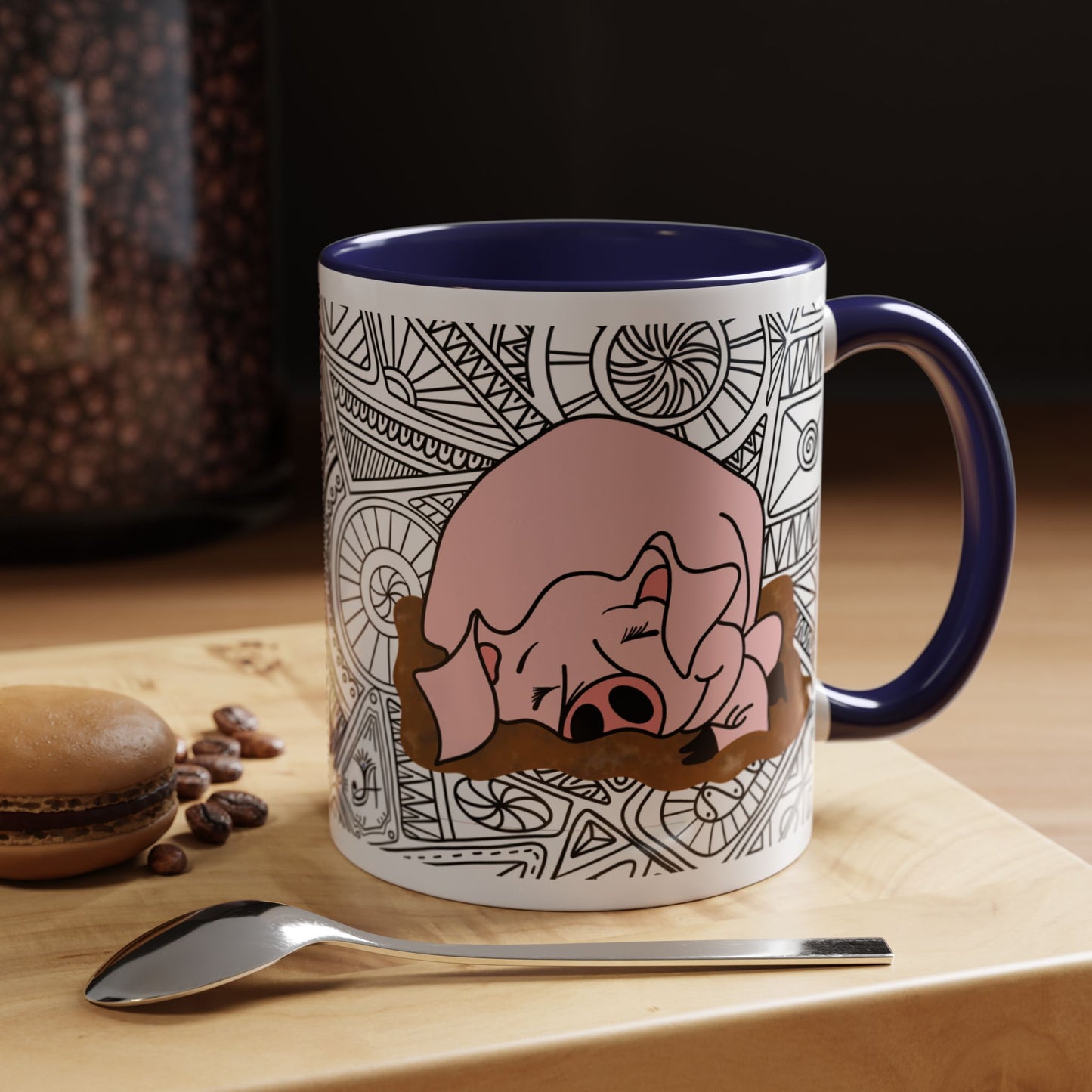 Sleepy Piggy - Accent Coffee Mug (11, 15oz)