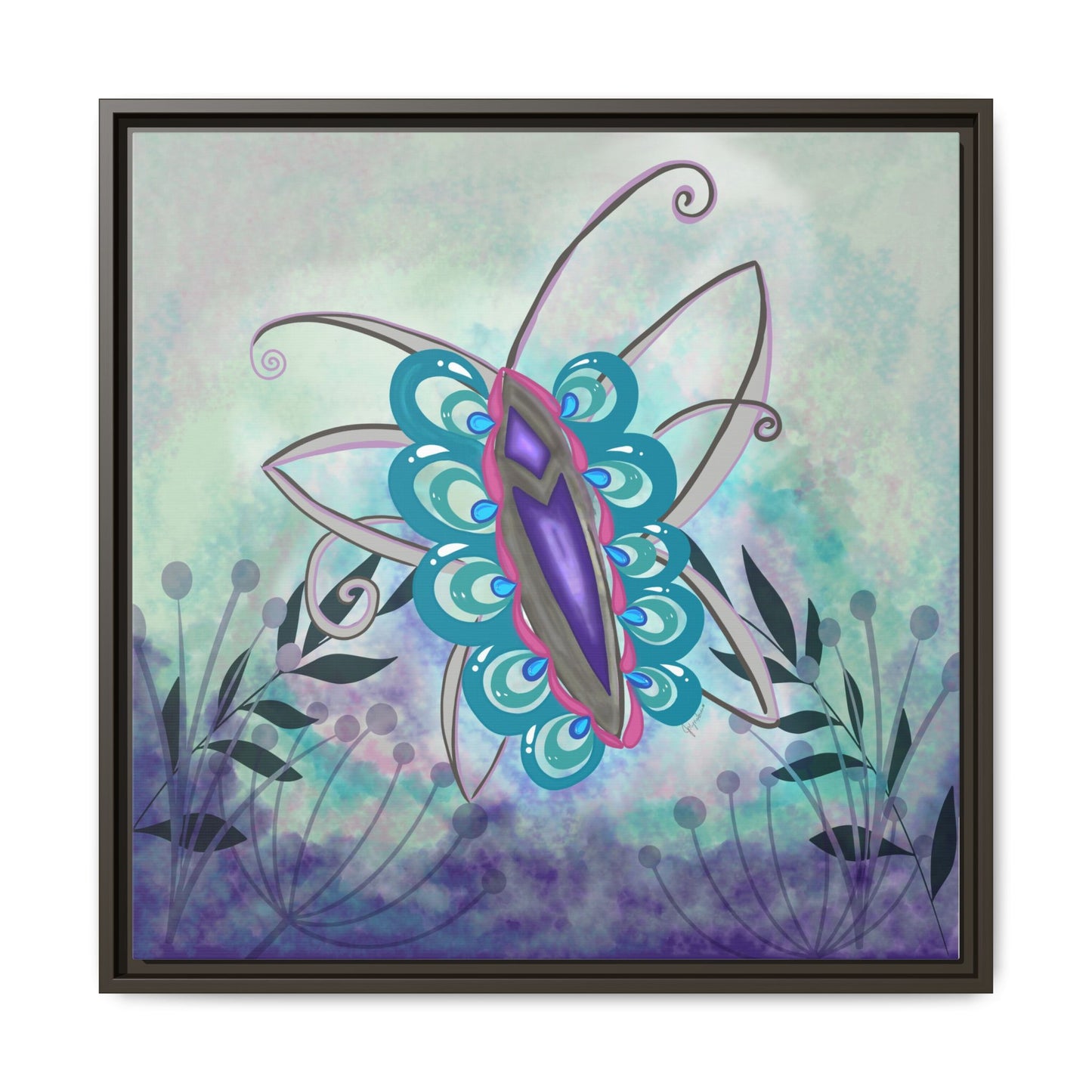 Butterfly-original Art - Matte Canvas, Framed (Multi-color)