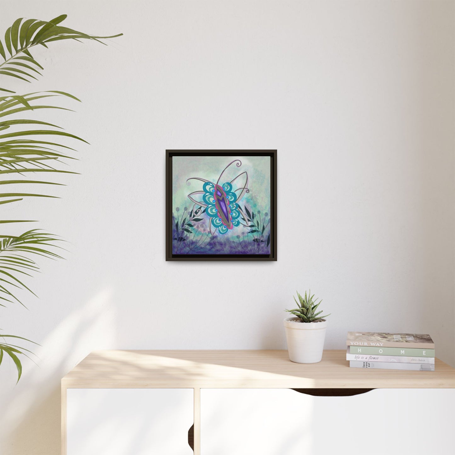 Butterfly-original Art - Matte Canvas, Framed (Multi-color)