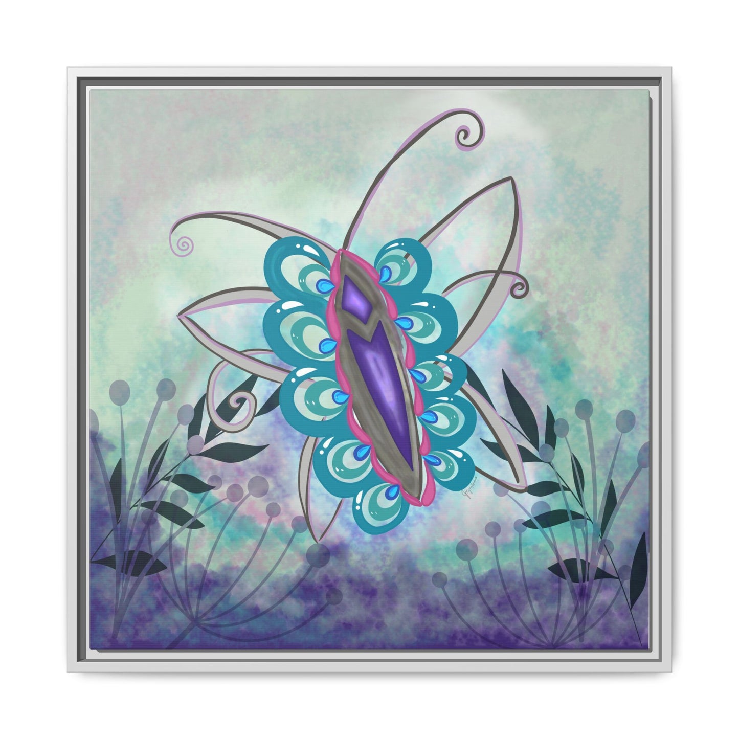 Butterfly-original Art - Matte Canvas, Framed (Multi-color)