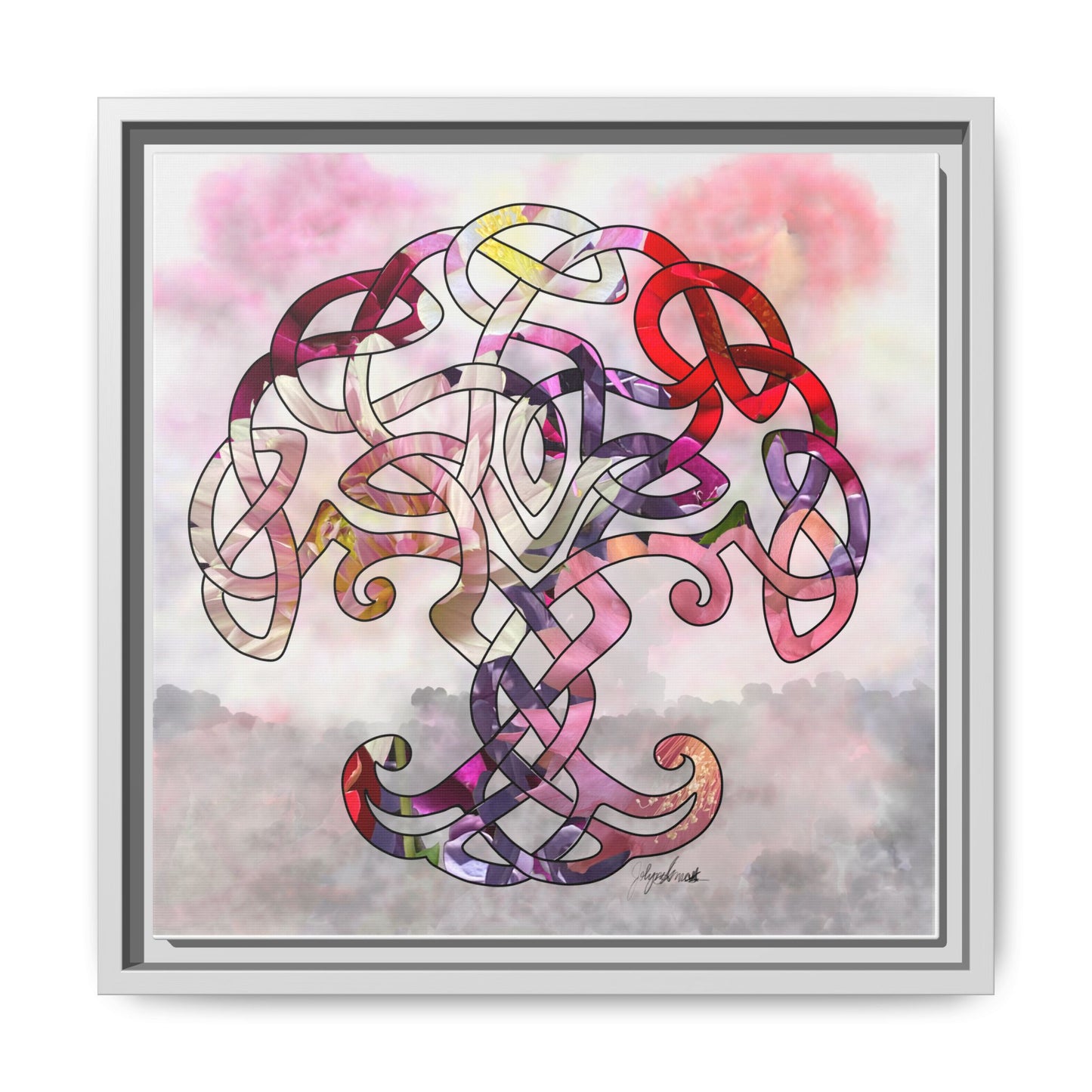 Tree of Life Print, Original Creation, Matte Canvas, Framed (Multi-color)