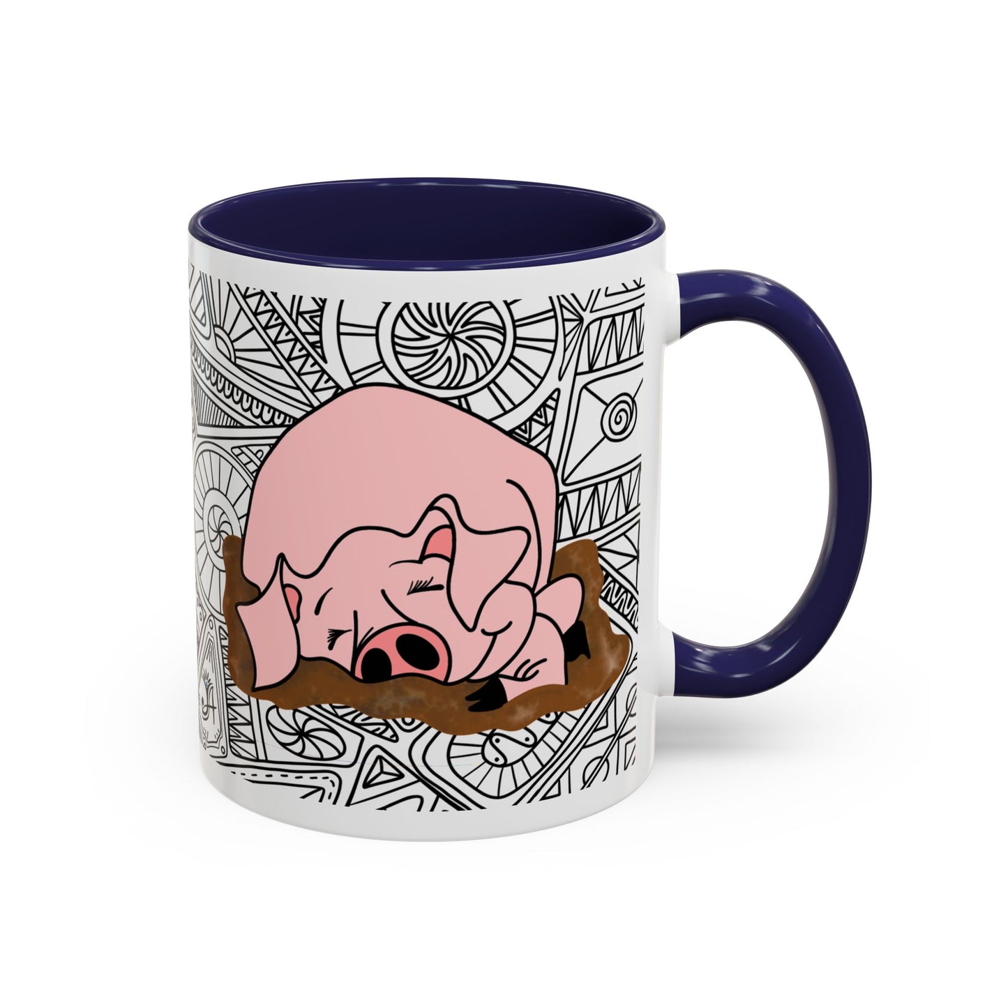 Sleepy Piggy - Accent Coffee Mug (11, 15oz)