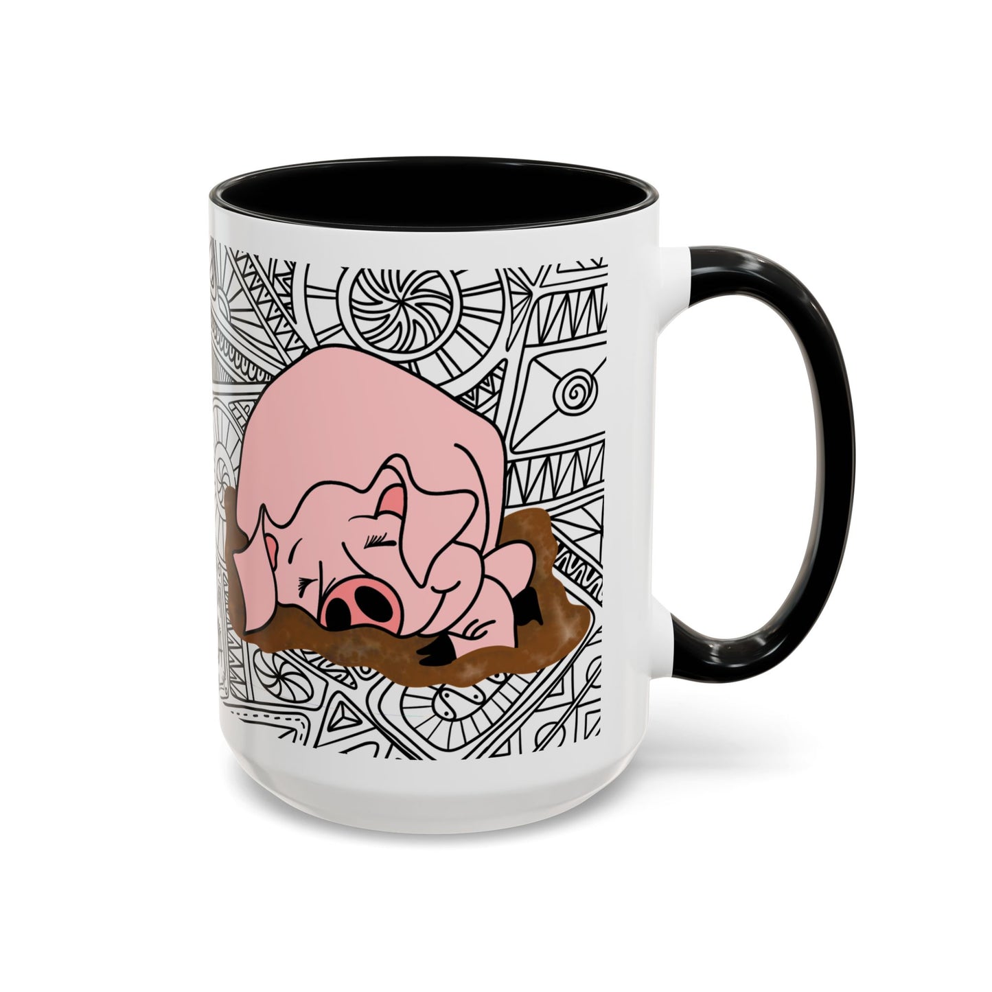 Sleepy Piggy - Accent Coffee Mug (11, 15oz)