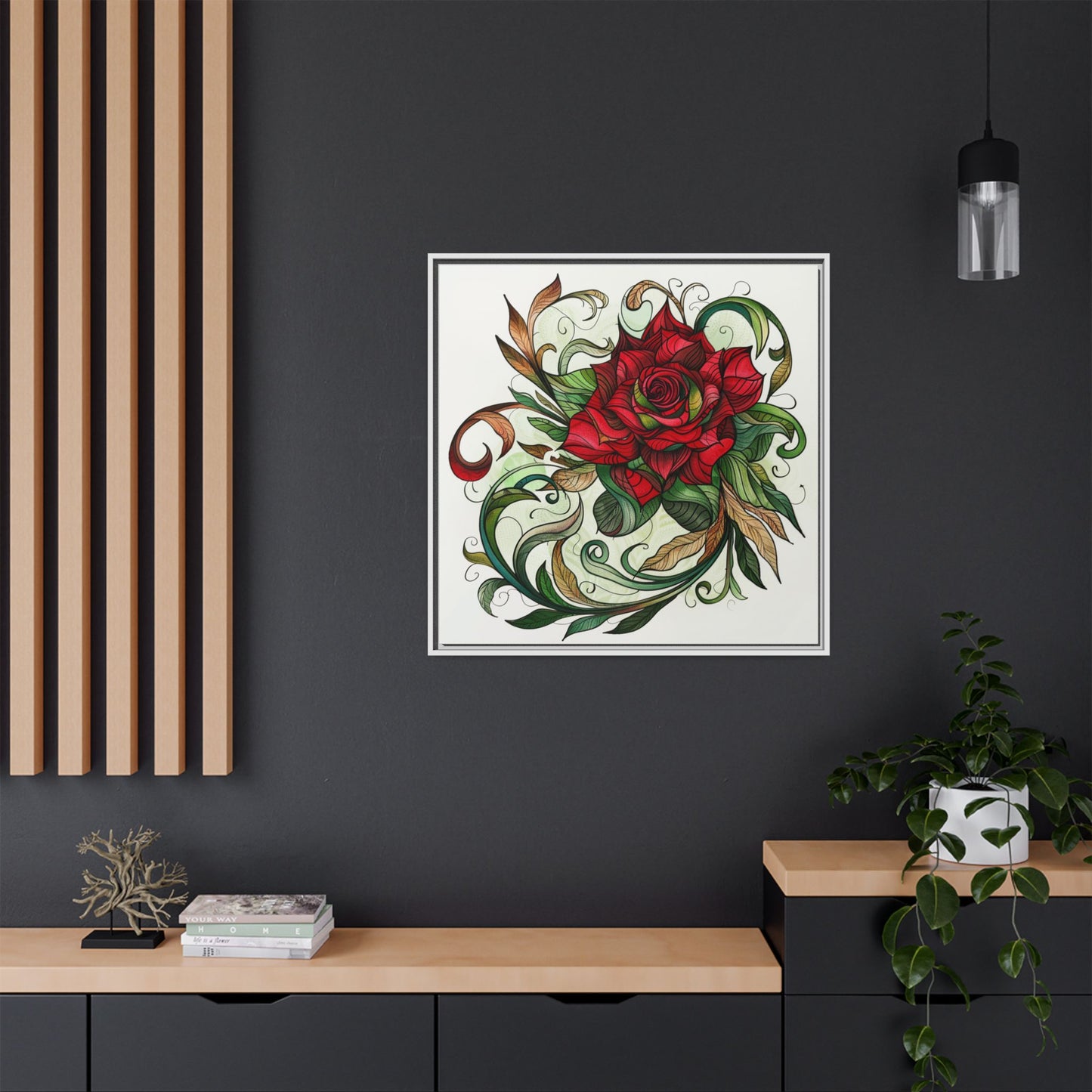 Flower Art, Matte Canvas, Framed (Multi-color)