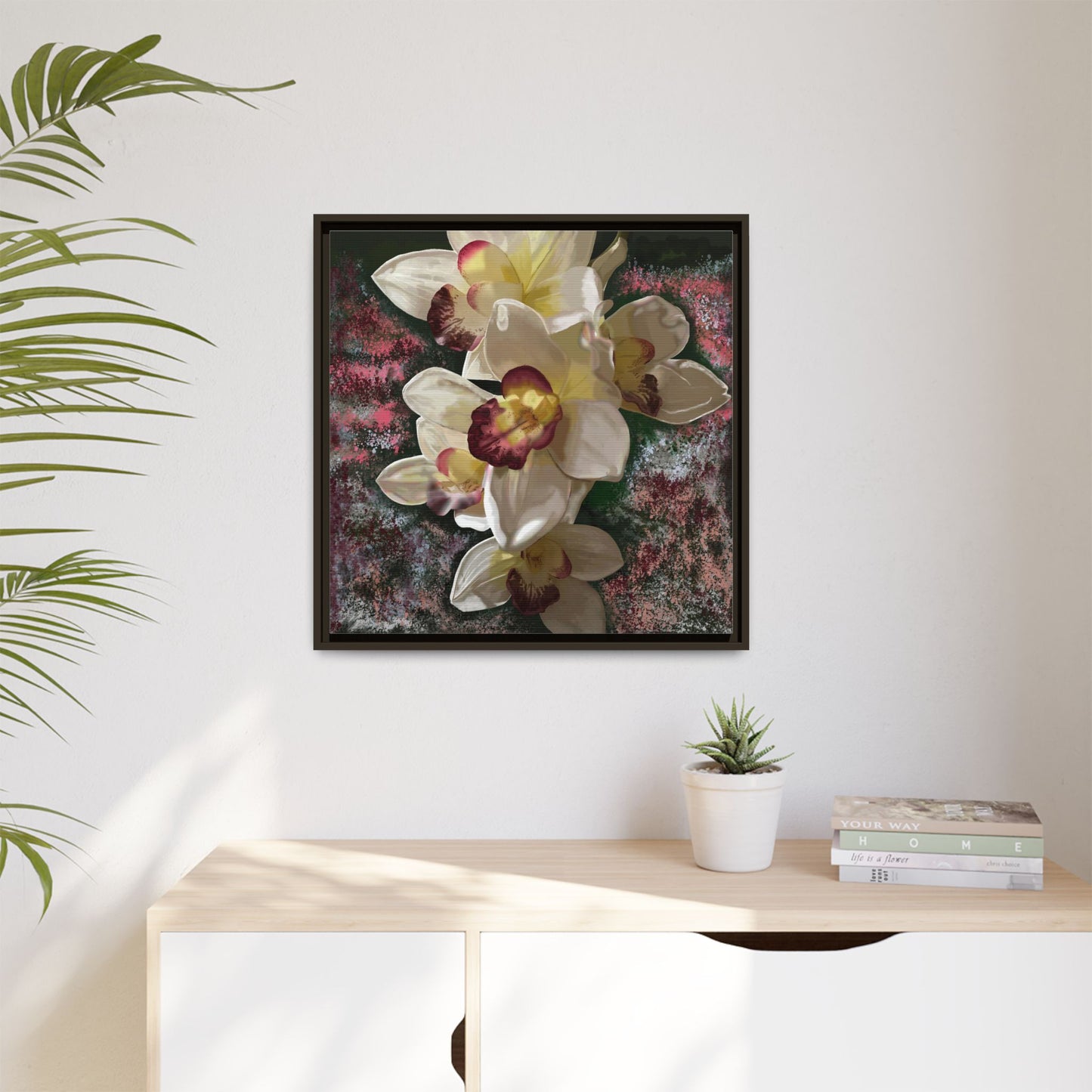 Simply-Orchid-original Art - Matte Canvas, Framed (Multi-color)