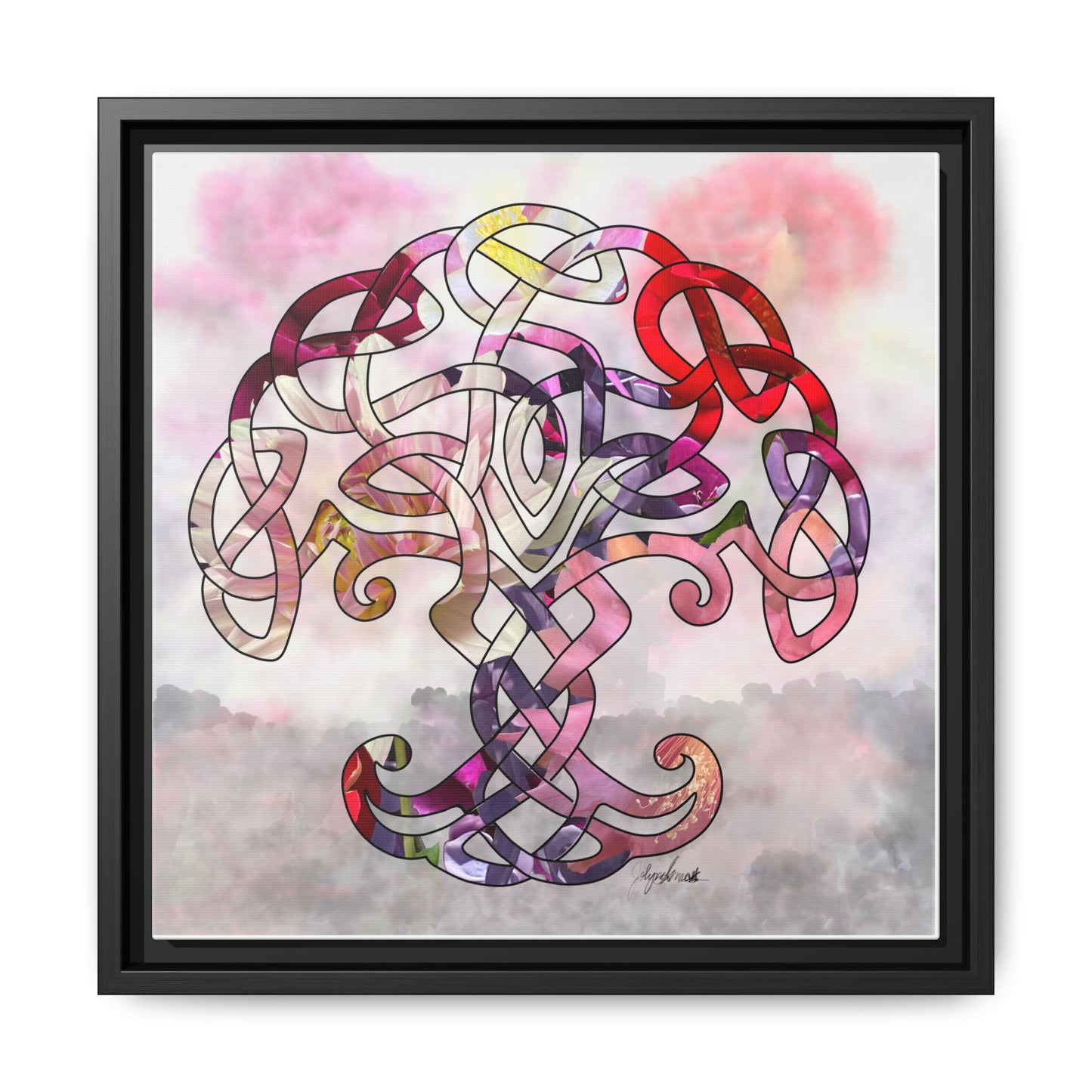 Tree of Life Print, Original Creation, Matte Canvas, Framed (Multi-color)