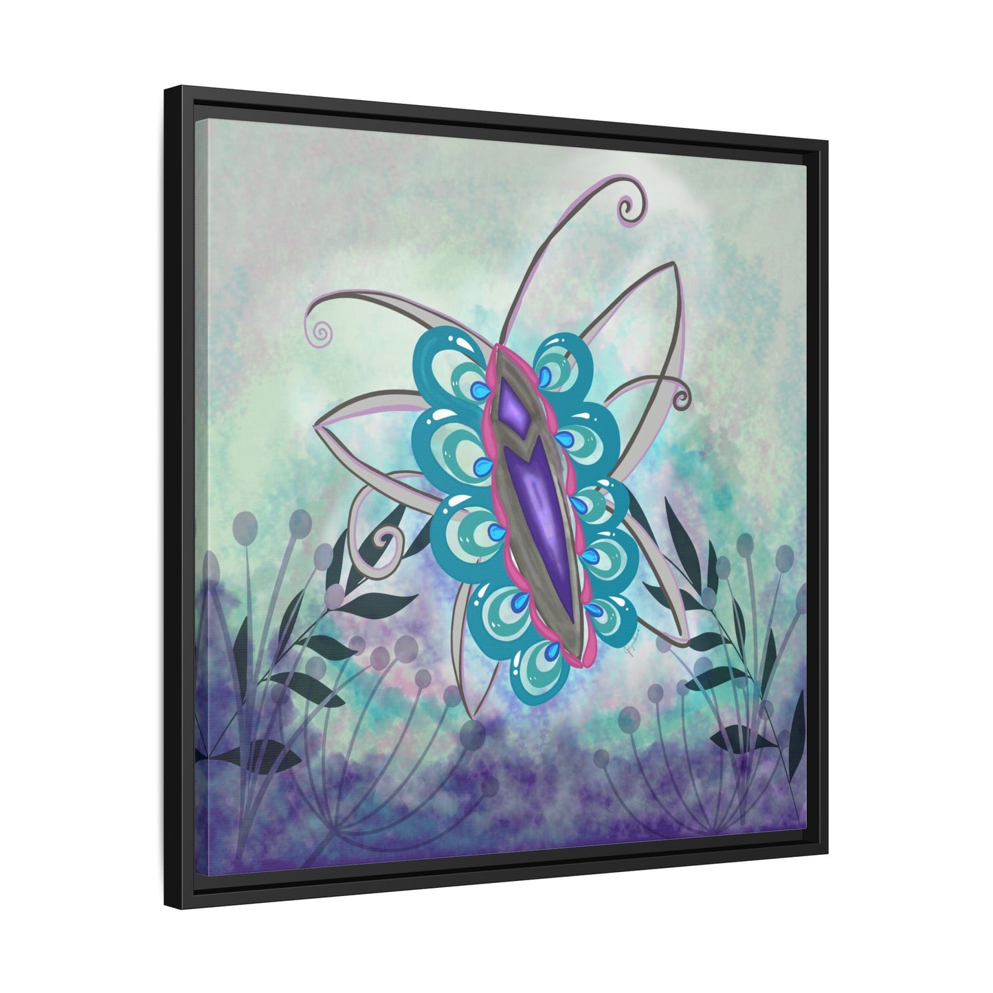 Butterfly-original Art - Matte Canvas, Framed (Multi-color)