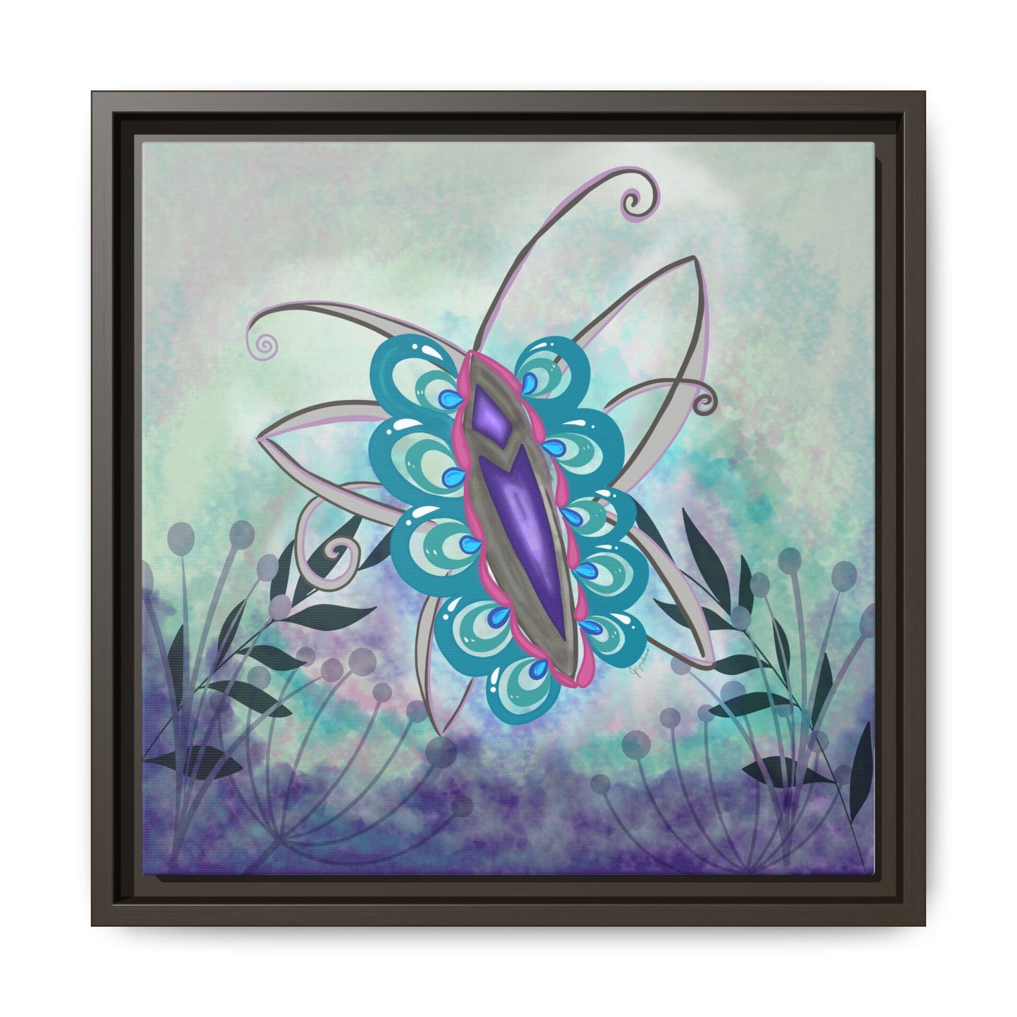 Butterfly-original Art - Matte Canvas, Framed (Multi-color)