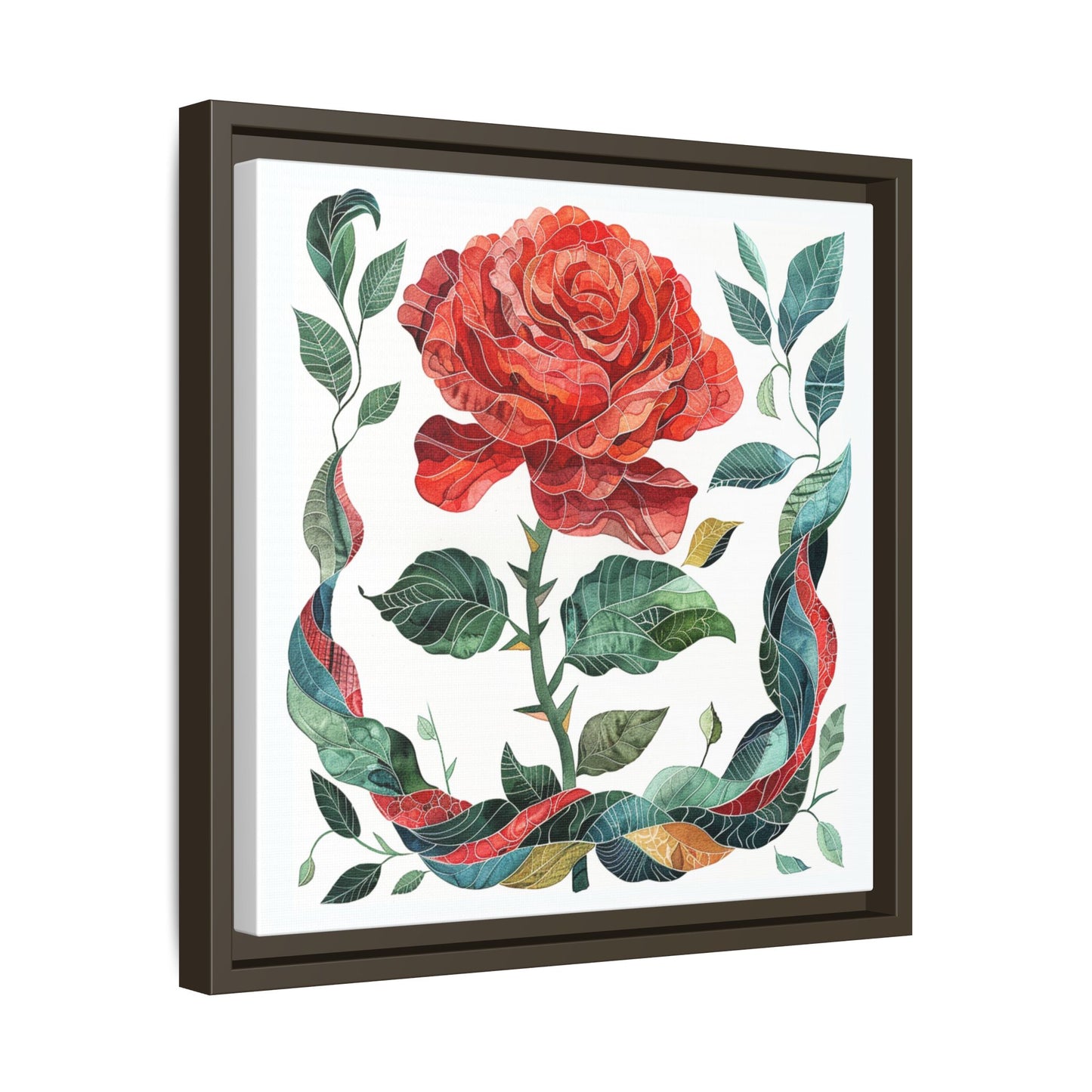 Flower Art, Matte Canvas, Framed (Multi-color)