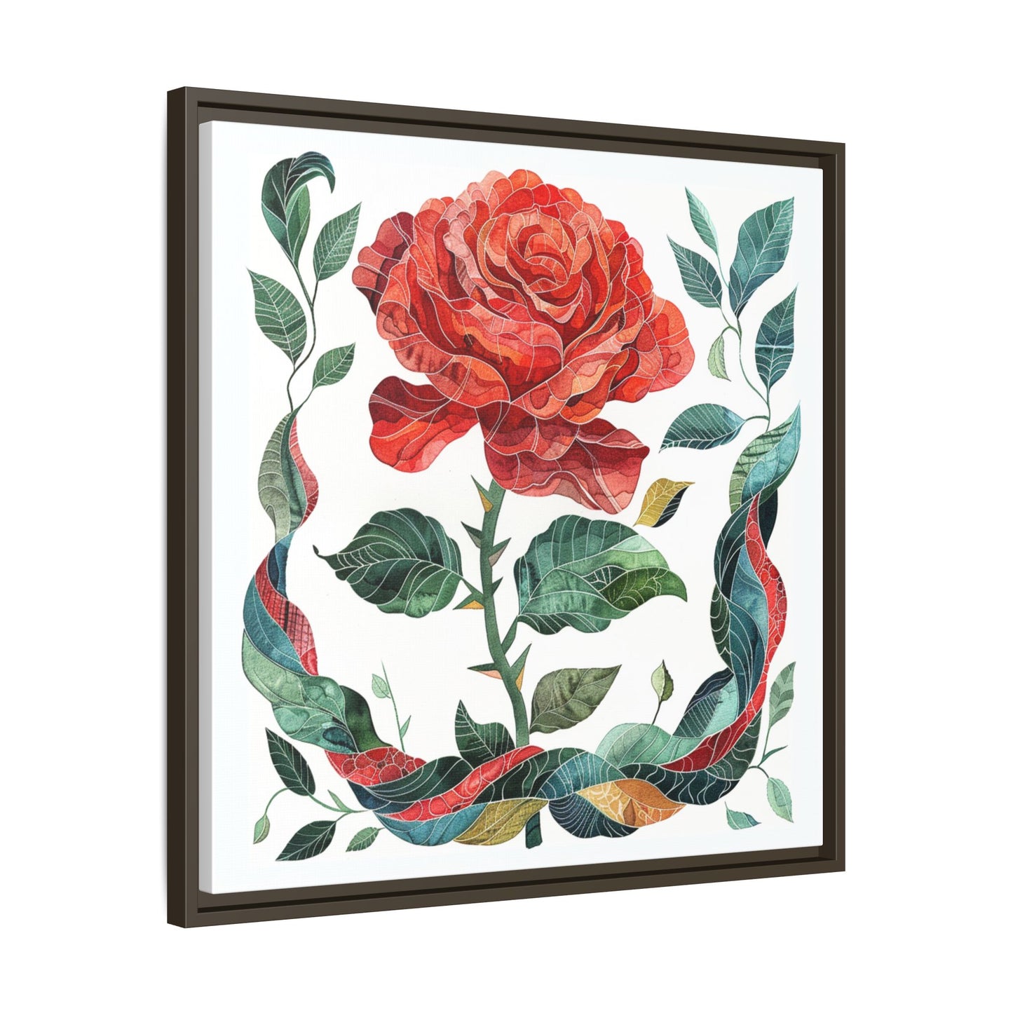 Flower Art, Matte Canvas, Framed (Multi-color)