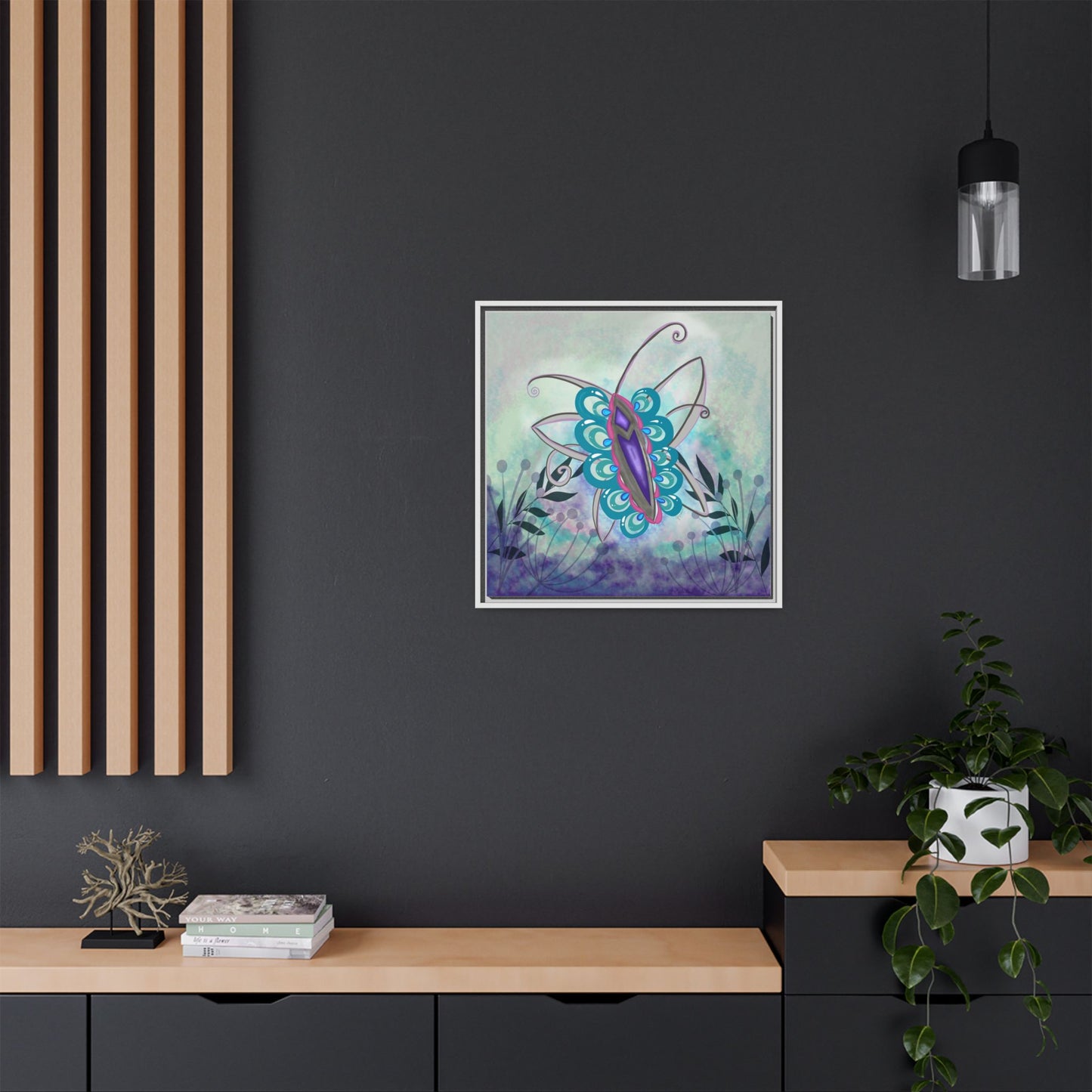 Butterfly-original Art - Matte Canvas, Framed (Multi-color)