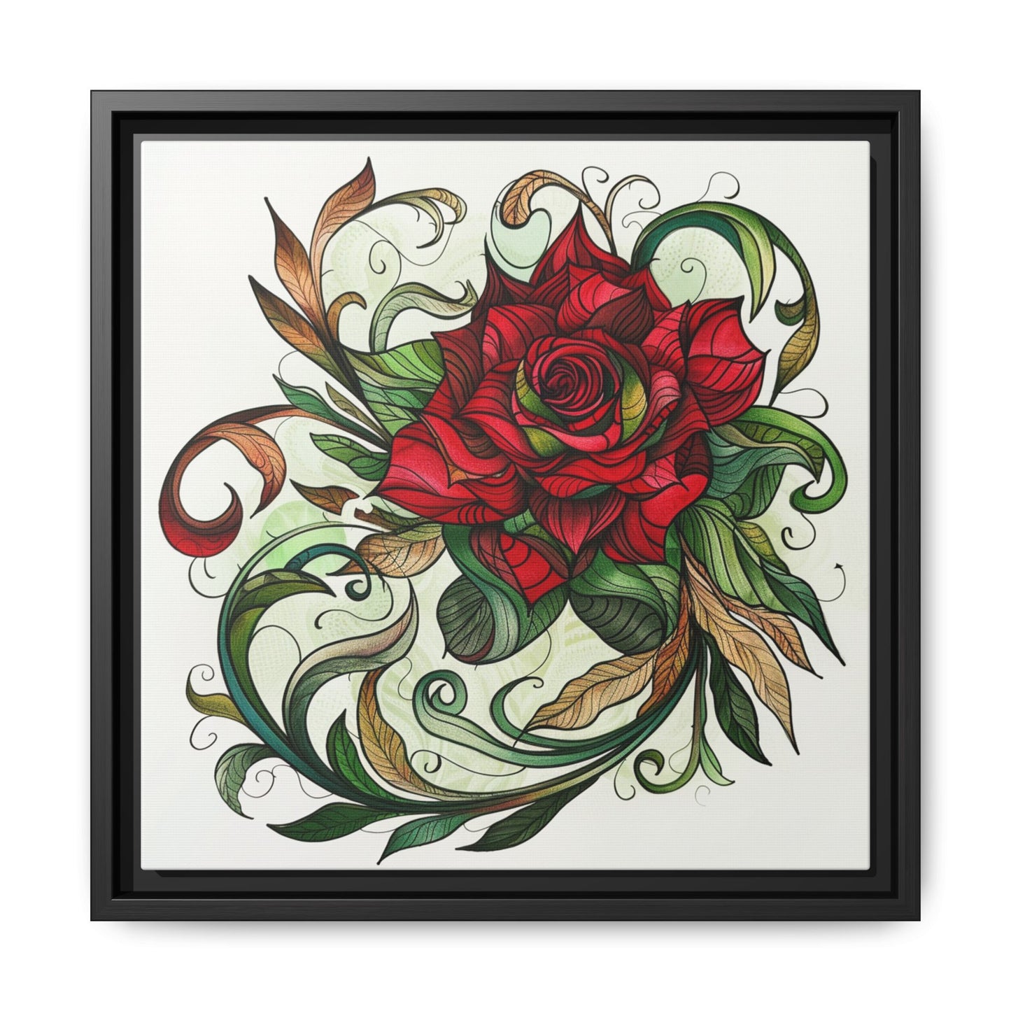 Flower Art, Matte Canvas, Framed (Multi-color)