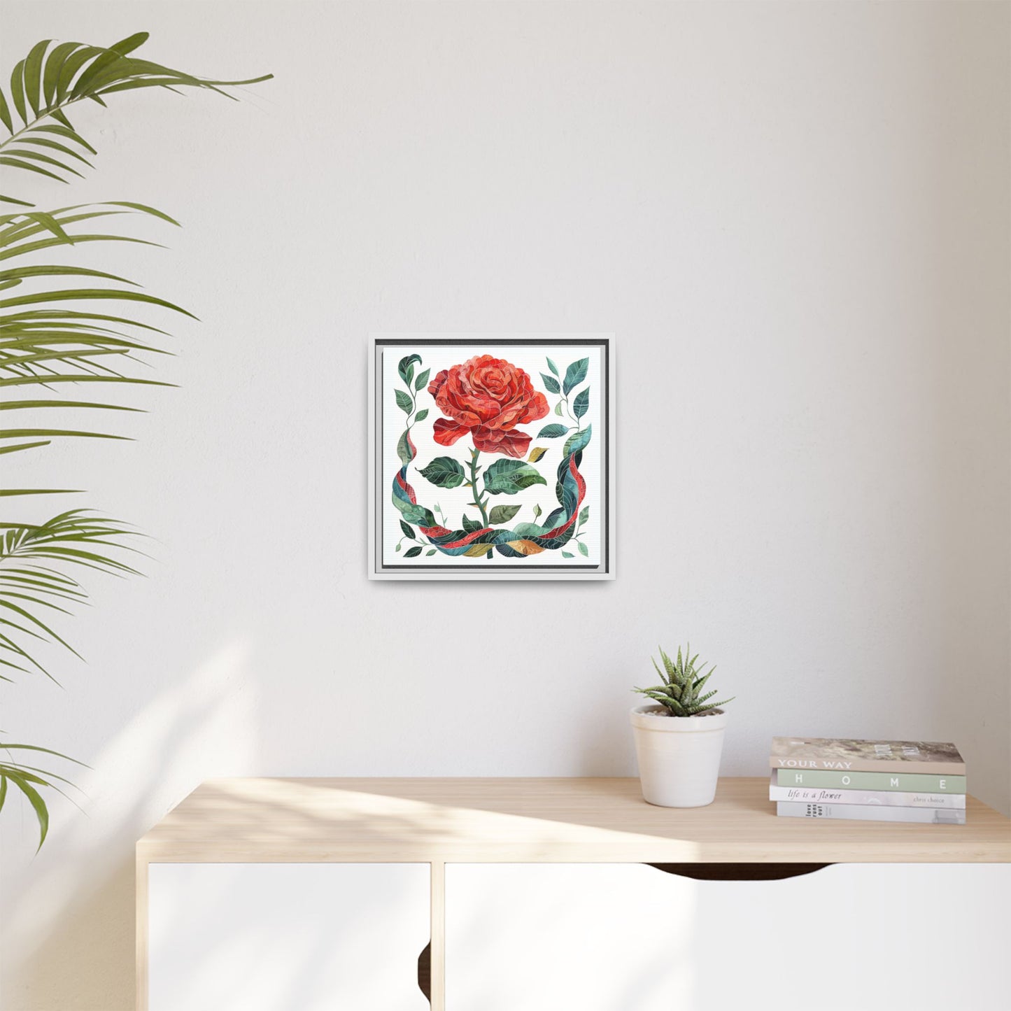 Flower Art, Matte Canvas, Framed (Multi-color)