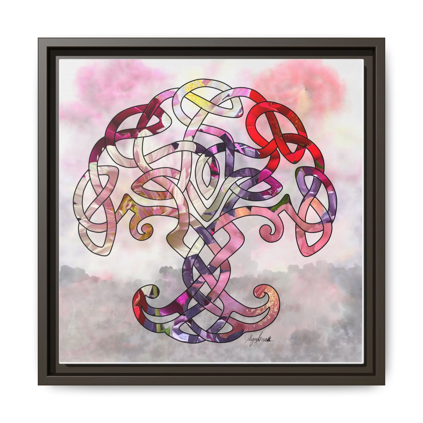 Tree of Life Print, Original Creation, Matte Canvas, Framed (Multi-color)