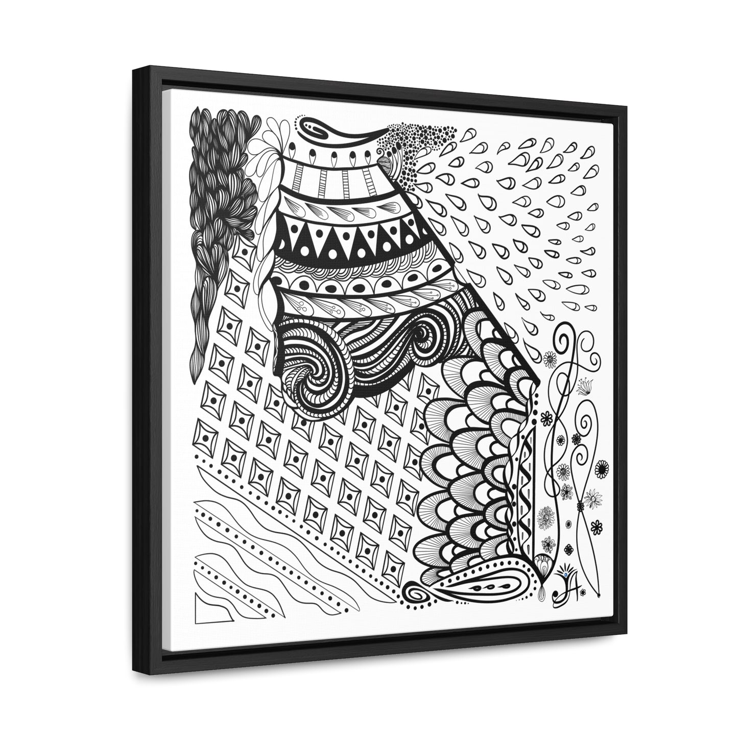 Waterproof Test - Original Art-Gallery Canvas Wraps, Square Frame