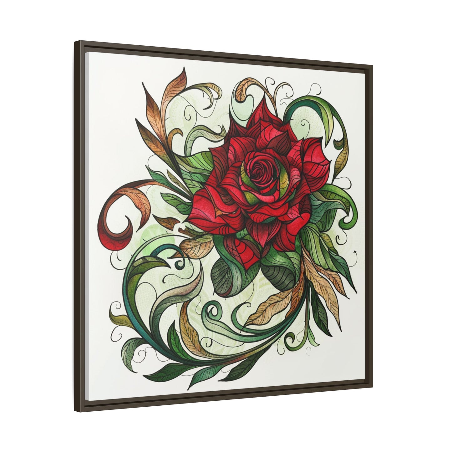 Flower Art, Matte Canvas, Framed (Multi-color)