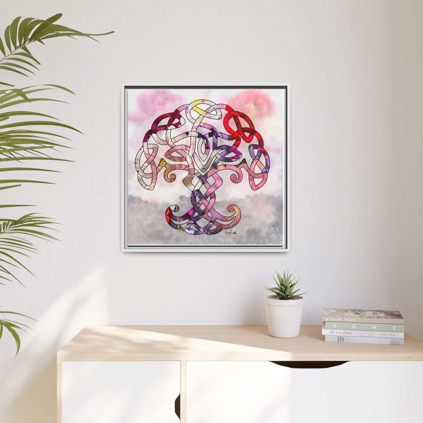 Tree of Life Print, Original Creation, Matte Canvas, Framed (Multi-color)