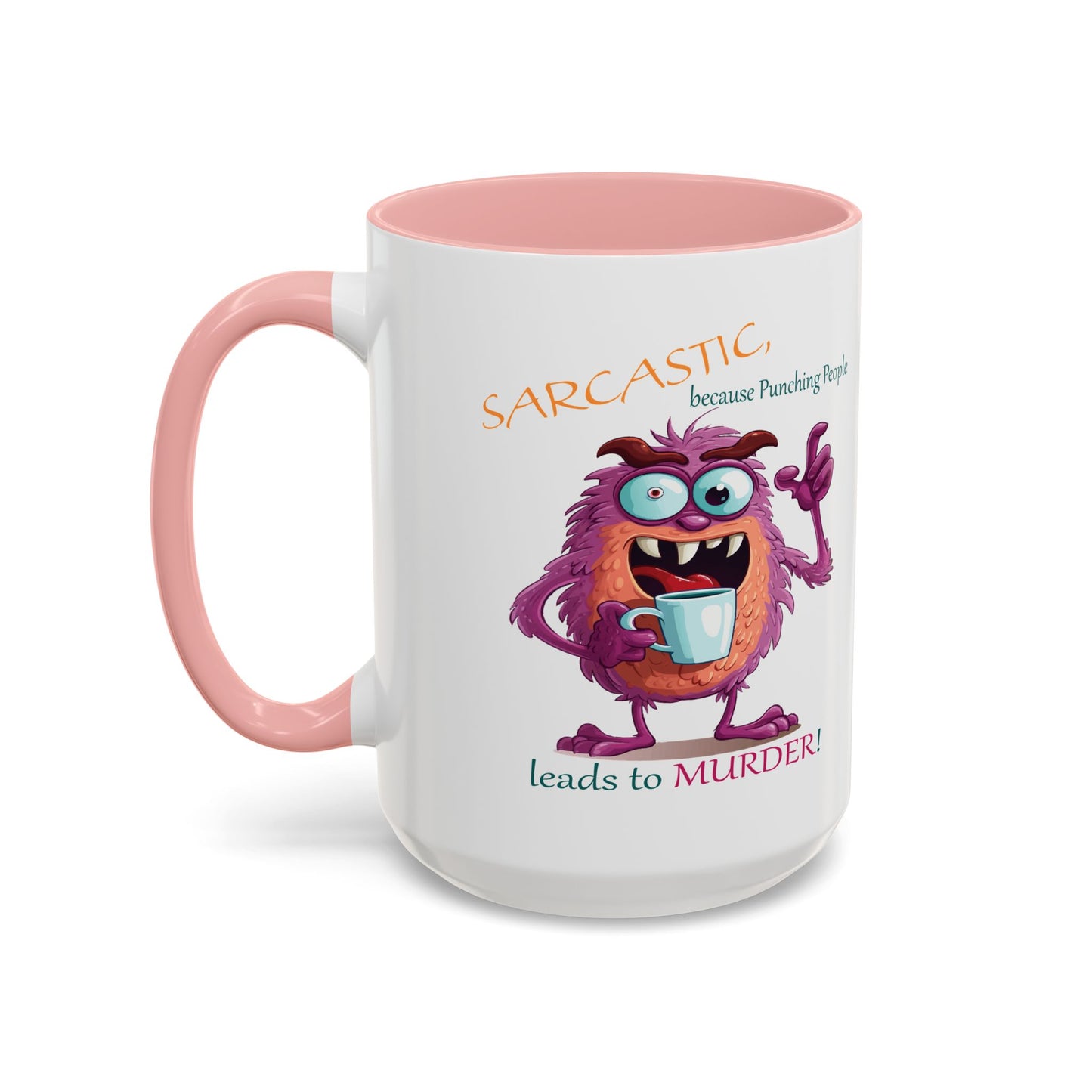 Purple monster, drinks, funny mug designs, Accent Coffee Mug (11, 15oz)