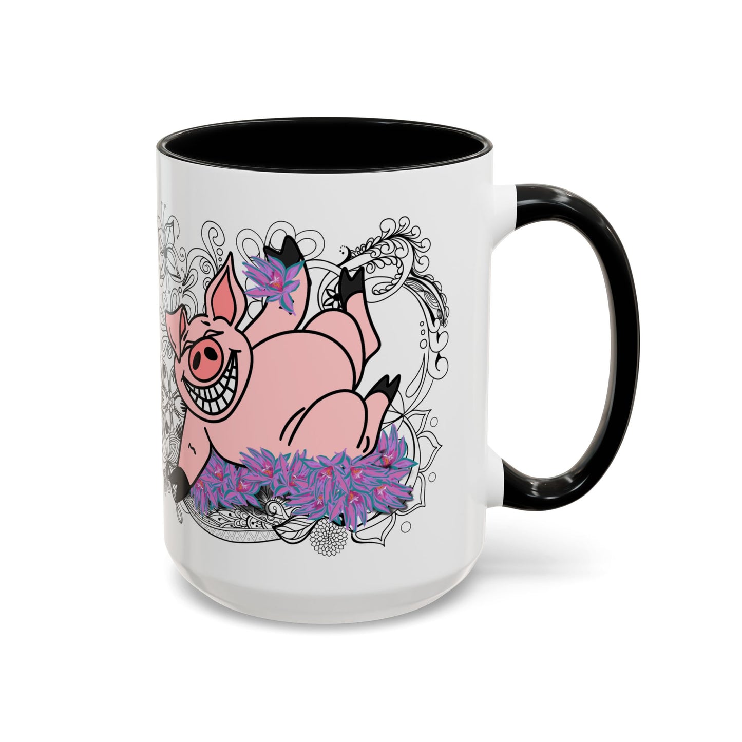 Piggy laughing - Accent Coffee Mug (11, 15oz)