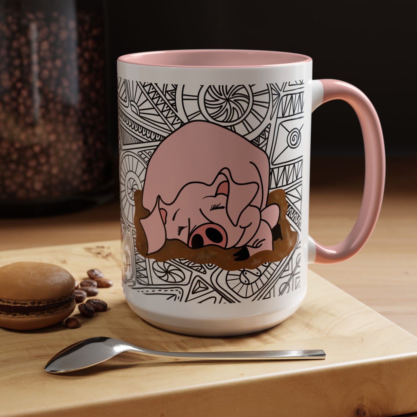 Sleepy Piggy - Accent Coffee Mug (11, 15oz)