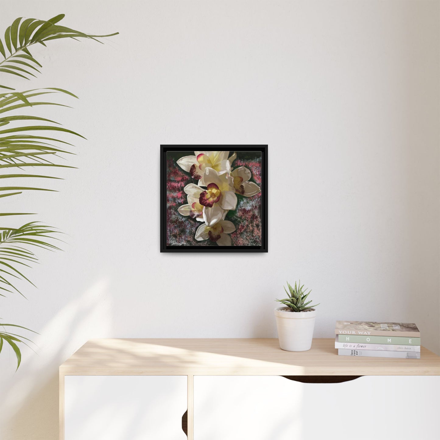 Simply-Orchid-original Art - Matte Canvas, Framed (Multi-color)