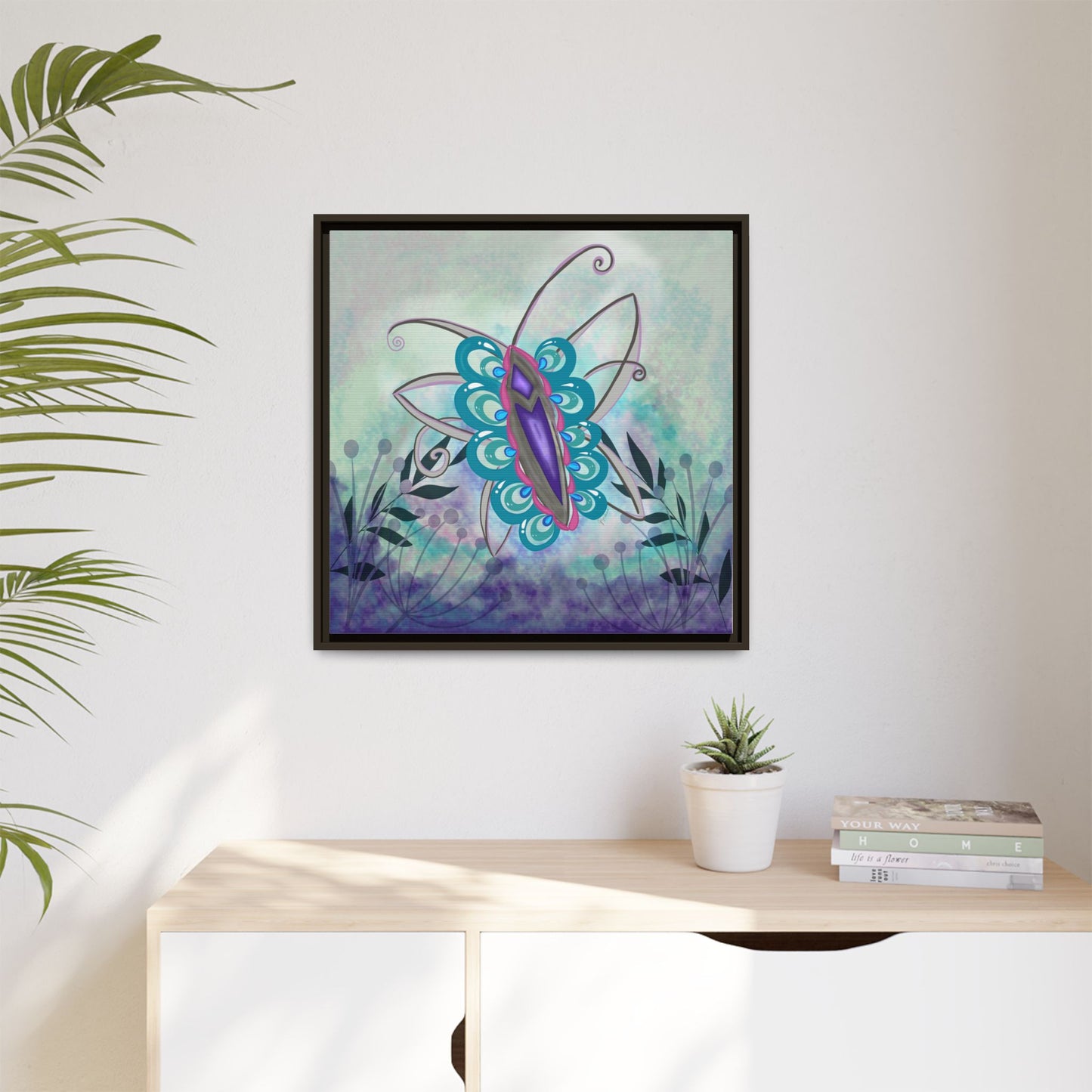 Butterfly-original Art - Matte Canvas, Framed (Multi-color)