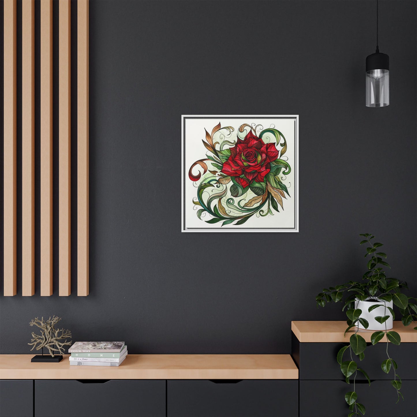 Flower Art, Matte Canvas, Framed (Multi-color)