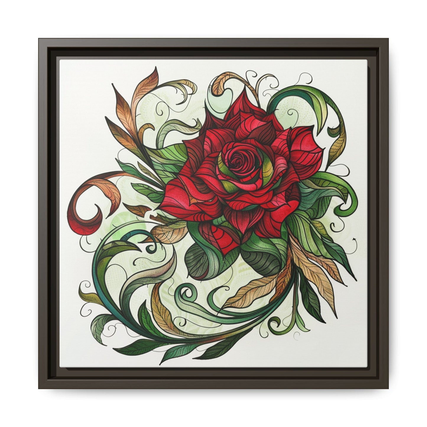 Flower Art, Matte Canvas, Framed (Multi-color)